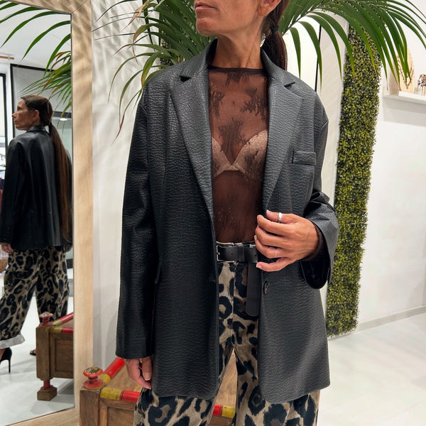 TENSIONE IN - BLAZER OVERSIZE ECOPELLE