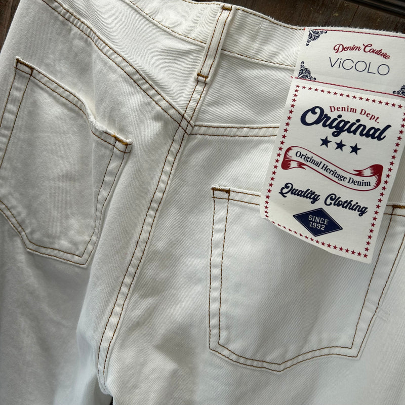 VICOLO - JEANS VINTAGE BIANCO