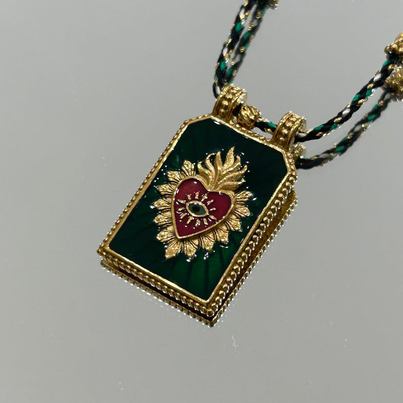 COLLANA CORDINO CUORE SACRO