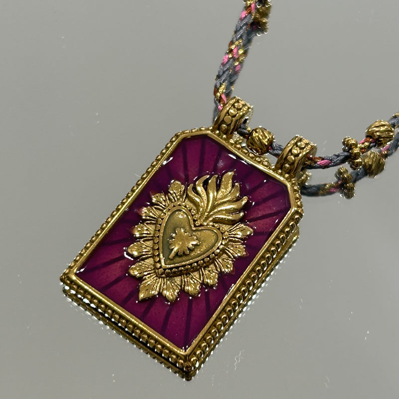 COLLANA CORDINO CUORE SACRO