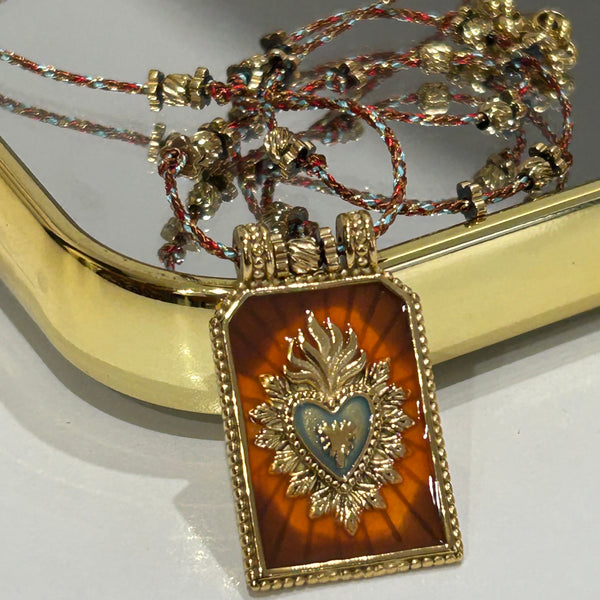 COLLANA CORDINO CUORE SACRO