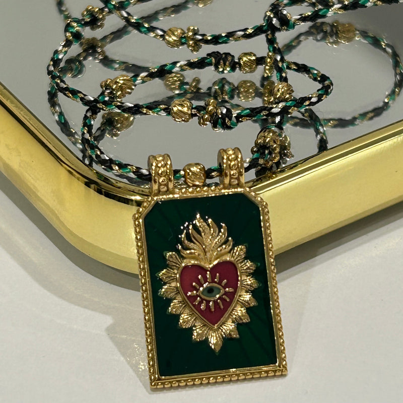 COLLANA CORDINO CUORE SACRO