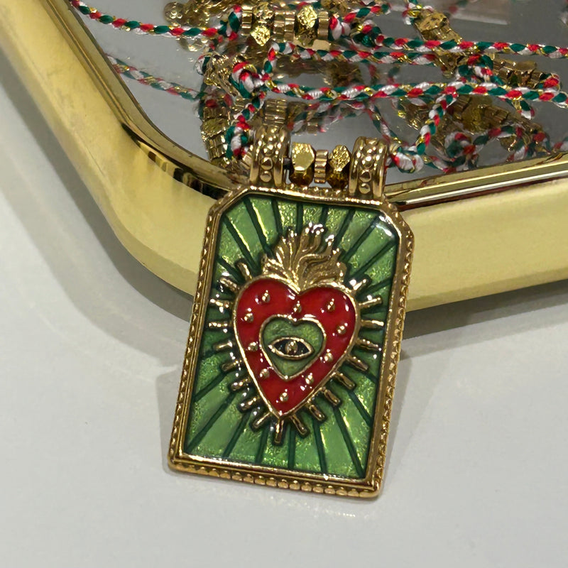 COLLANA CORDINO CUORE SACRO