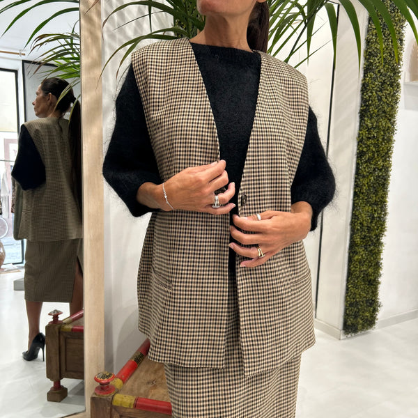 TENSIONE IN - MAXI GILET ERMIONE QUADRETTI