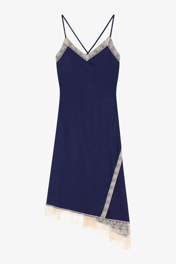 DIXIE - ABITO LINGERIE ASIMETRICO CON PIZZO + COLORI