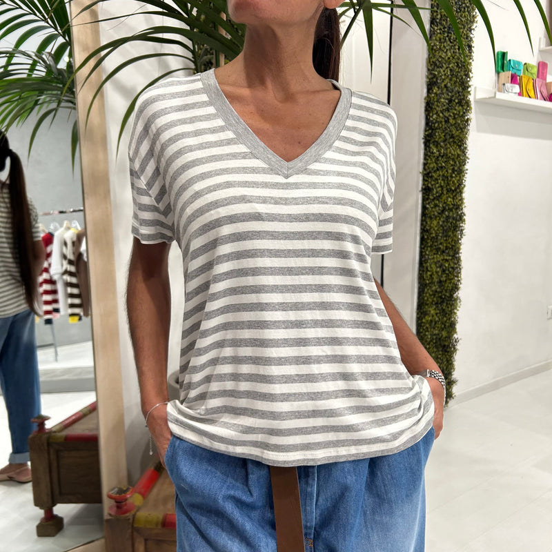 DIXIE - T-SHIRT VISCOSA RIGHE + COLORI