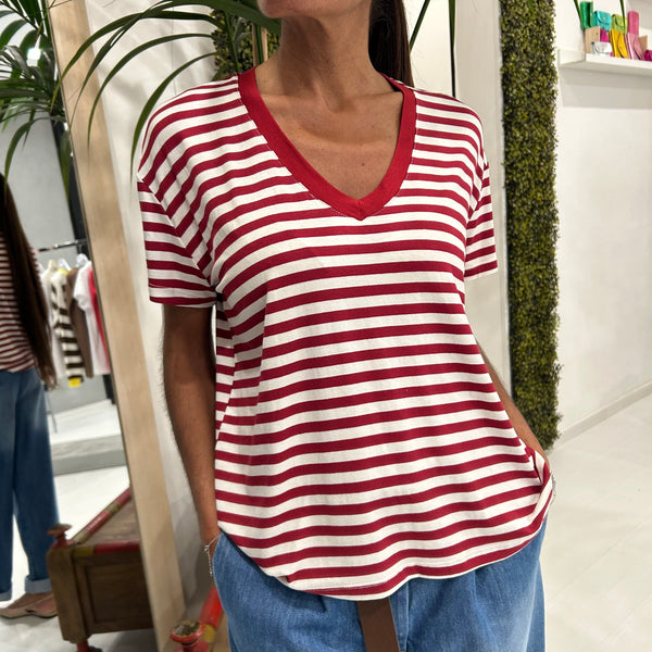 DIXIE - T-SHIRT VISCOSA RIGHE + COLORI