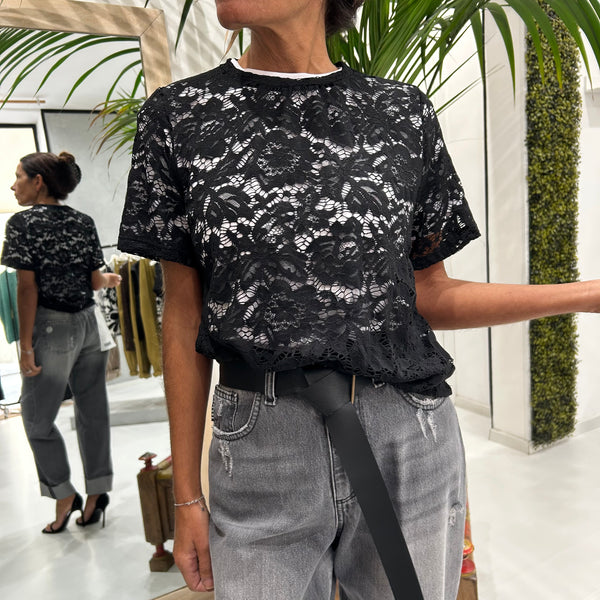 HAVEONE - T-SHIRT DOUBLE CON PIZZO