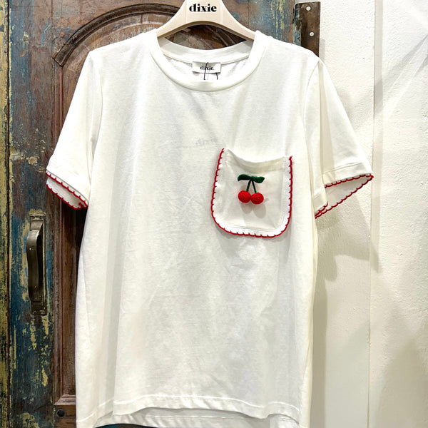 DIXIE - T-SHIRT CHERRY BROCHE