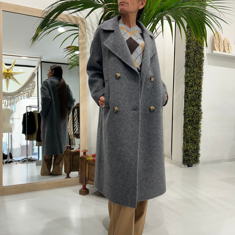 DIXIE - CAPPOTTO HANDMADE GRIGIO DOPPIOPETTO