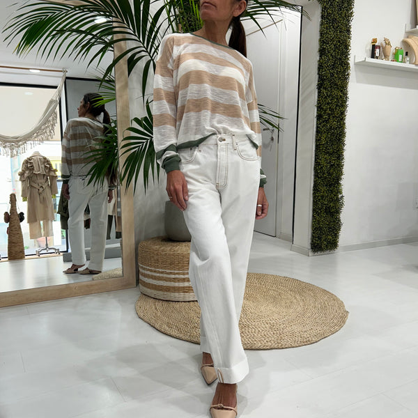 VICOLO - JEANS VINTAGE BIANCO