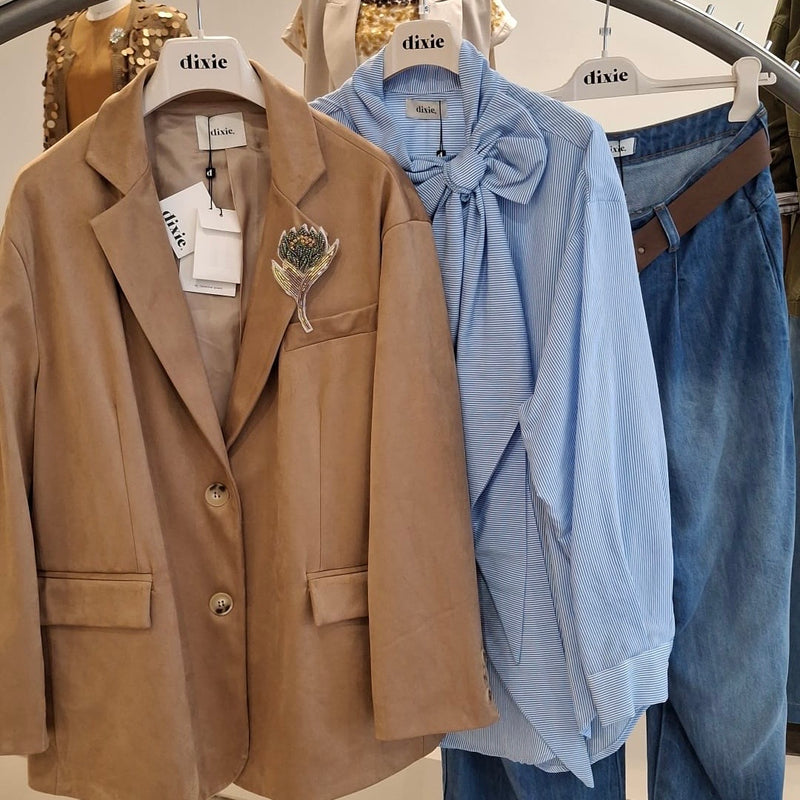 DIXIE - CAMICIA CON FIOCCO BASTONCINI